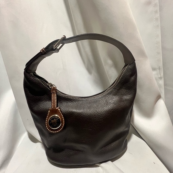 Vintage Dooney & Bourke Dark Brown Leather Hobo Bag - Picture 3 of 14